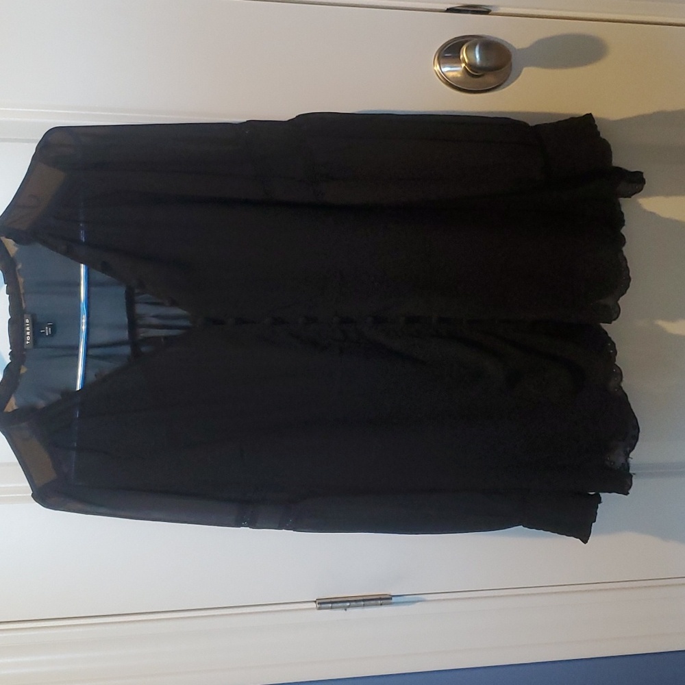 Torrid size 1 sheer black blouse